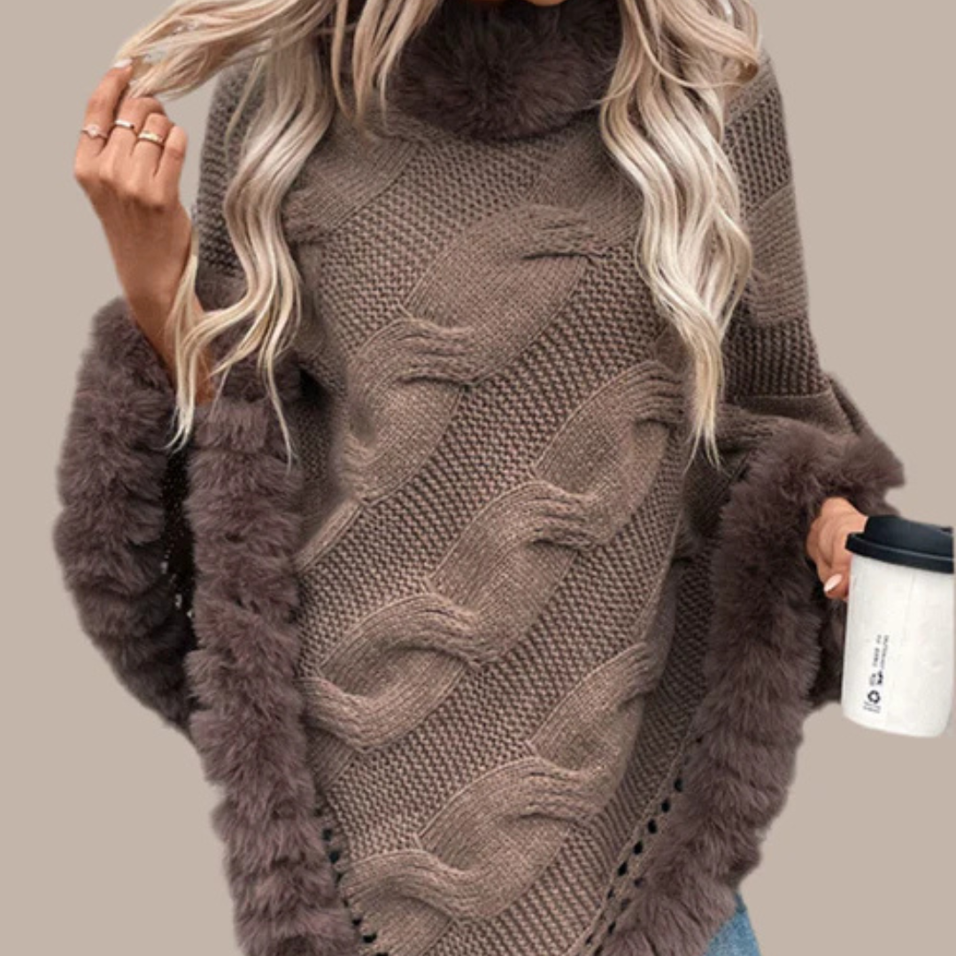 Styling the Fuzzy-Hem Poncho - HOORR