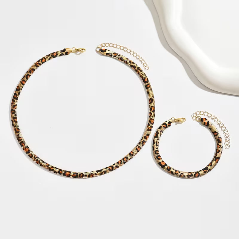 Chunky Leopard Jewelry Set