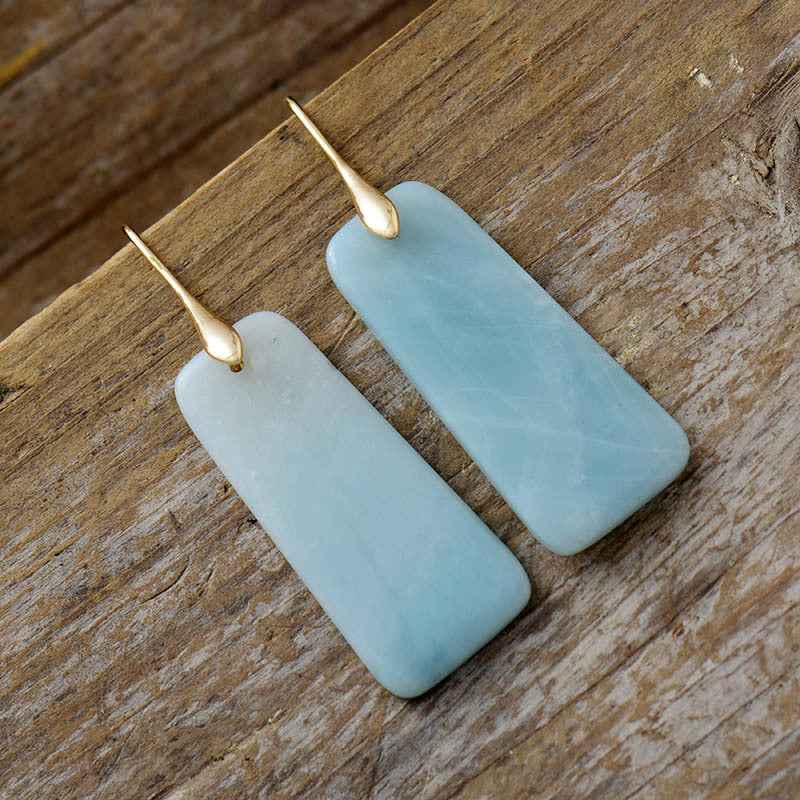Natural Stone Geometric Earrings