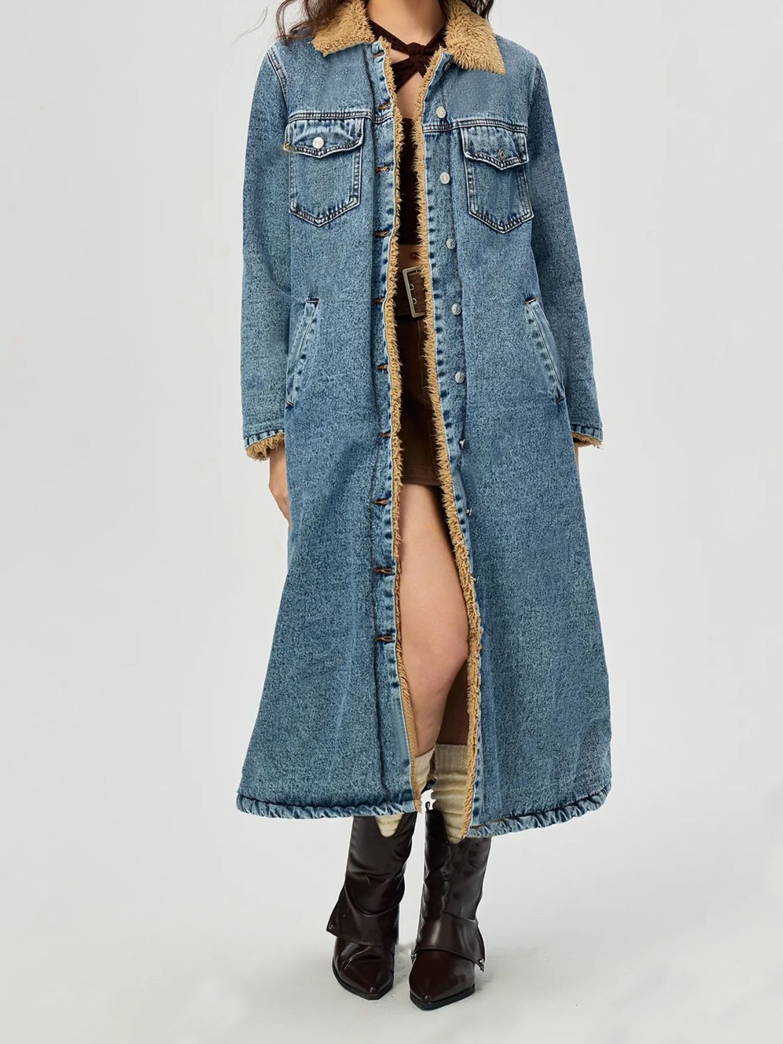 Denim Jacket with Fur Lining - HOORR