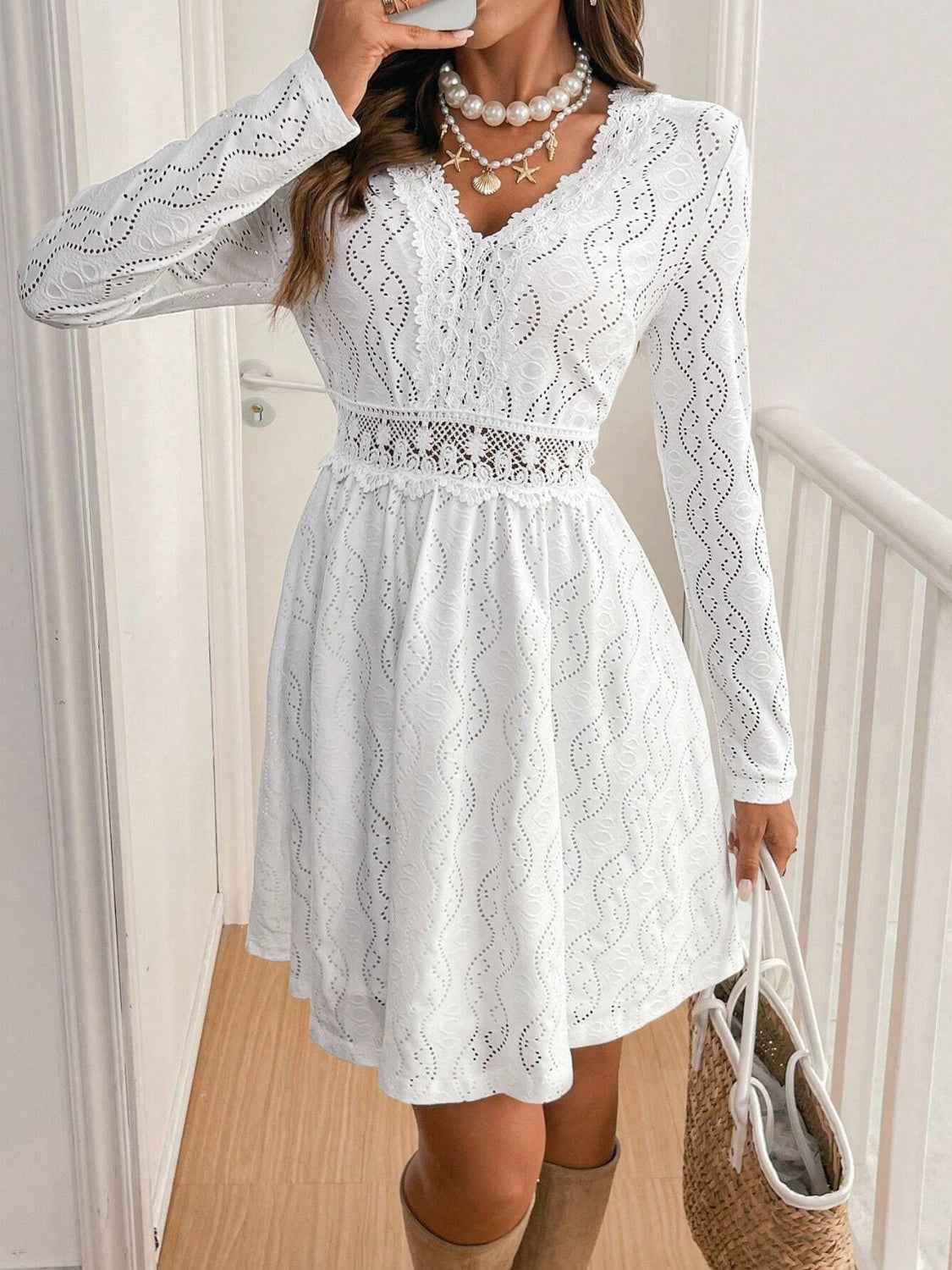 Lace Detail Mini Dress