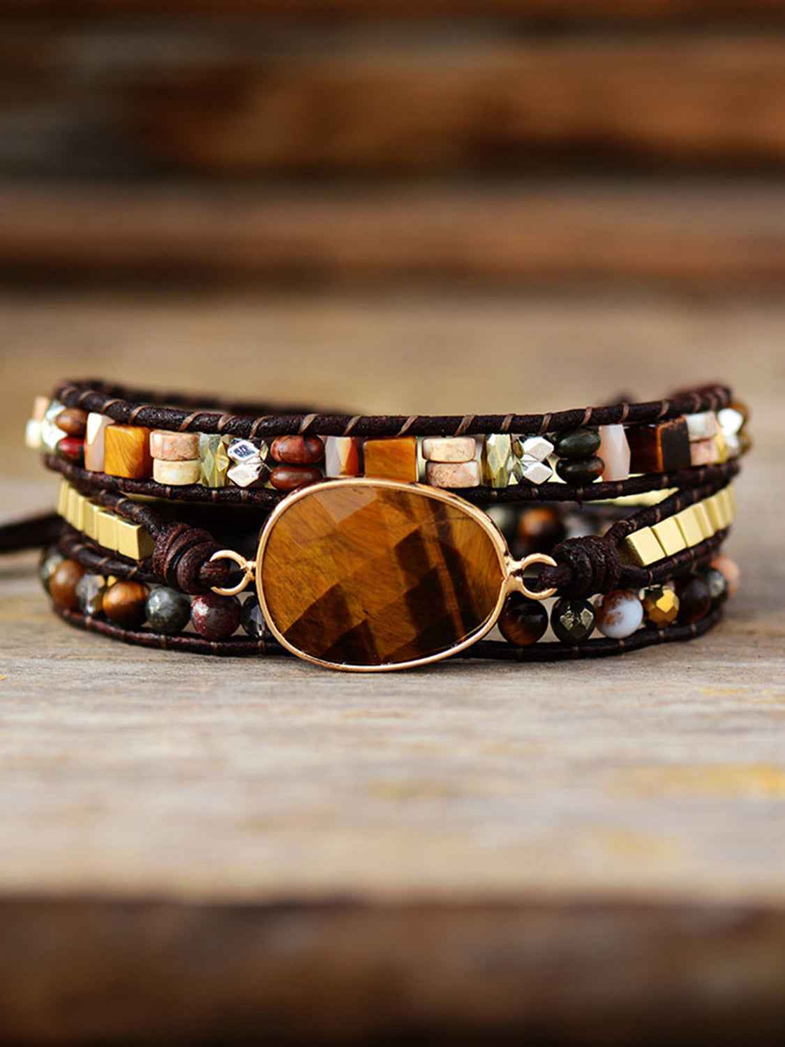 Geometrical Triple-Layer Bracelet