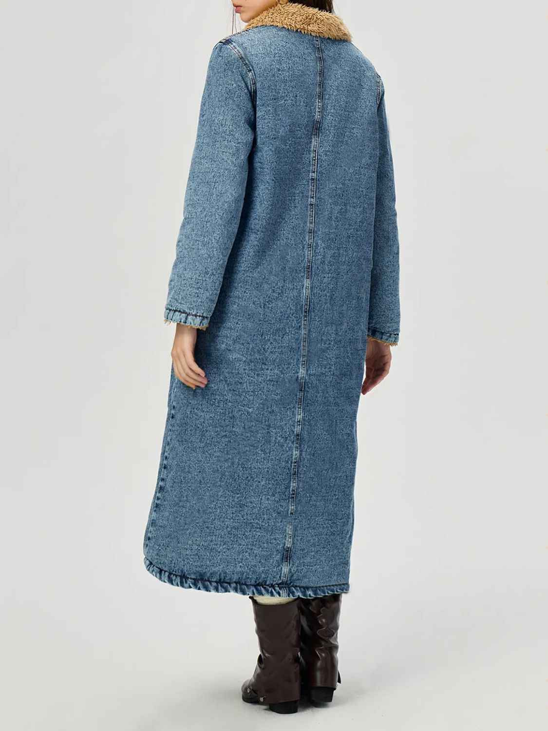 Denim Jacket with Fur Lining