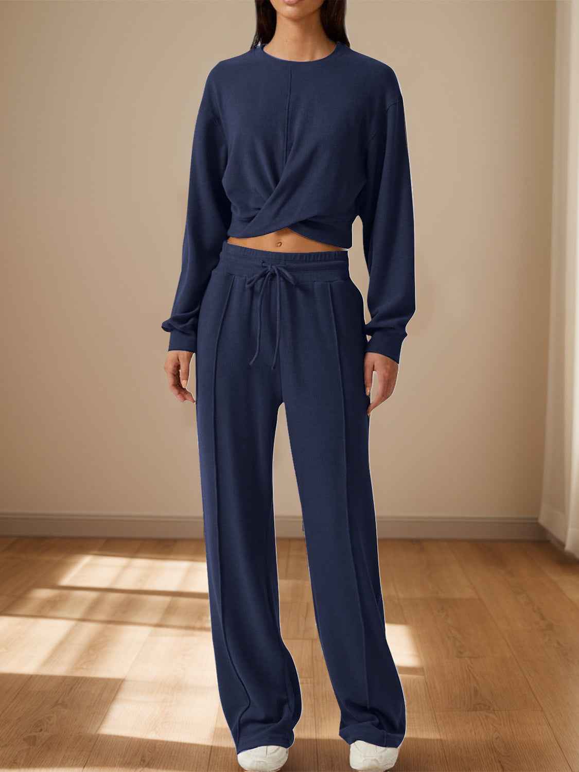 Crisscross Top Drawstring Pants