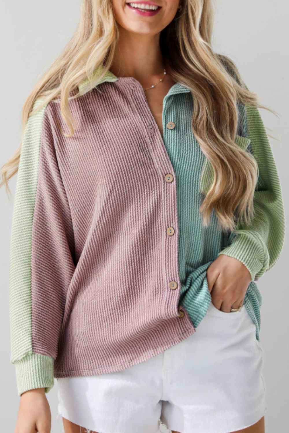 Corded Button Up Shacket