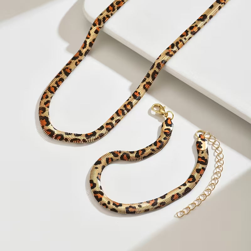 Chunky Leopard Jewelry Set