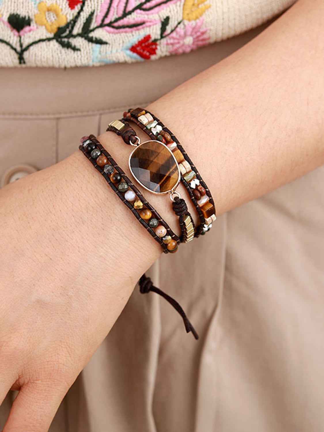 Geometrical Triple-Layer Bracelet