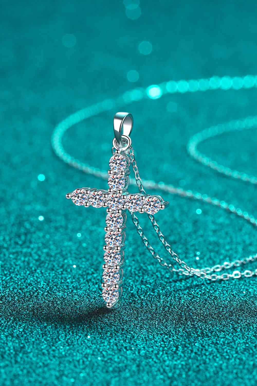 Moissanite Cross Pendant Necklace