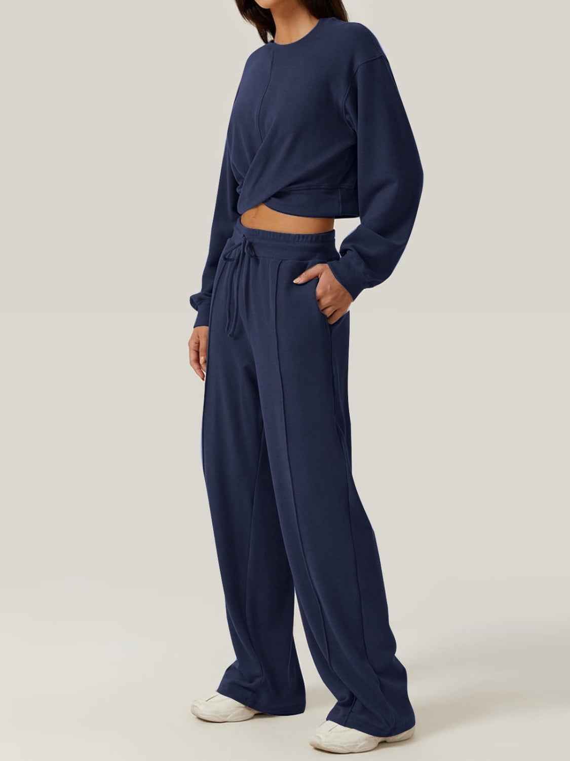 Crisscross Top Drawstring Pants