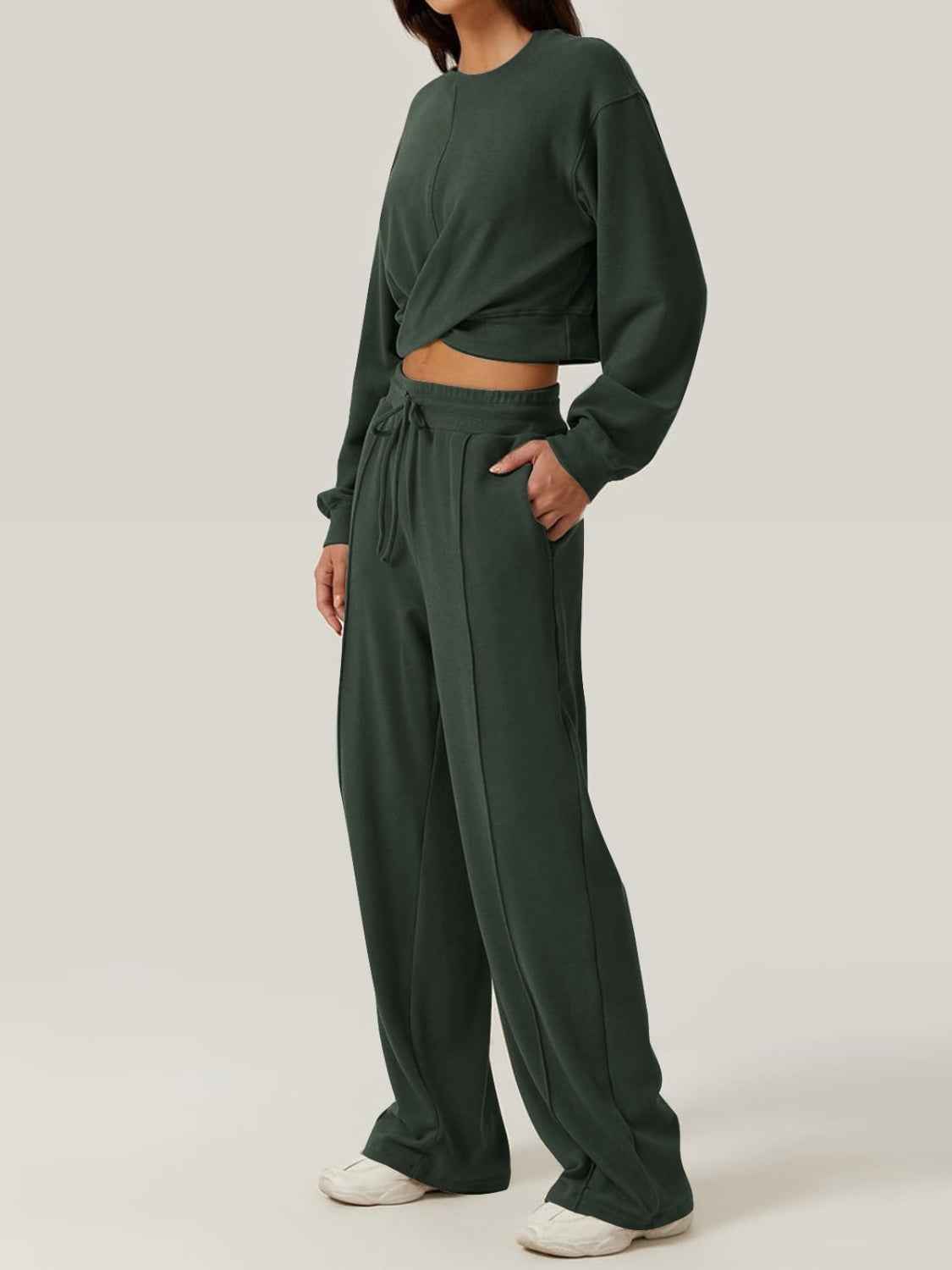 Crisscross Top Drawstring Pants