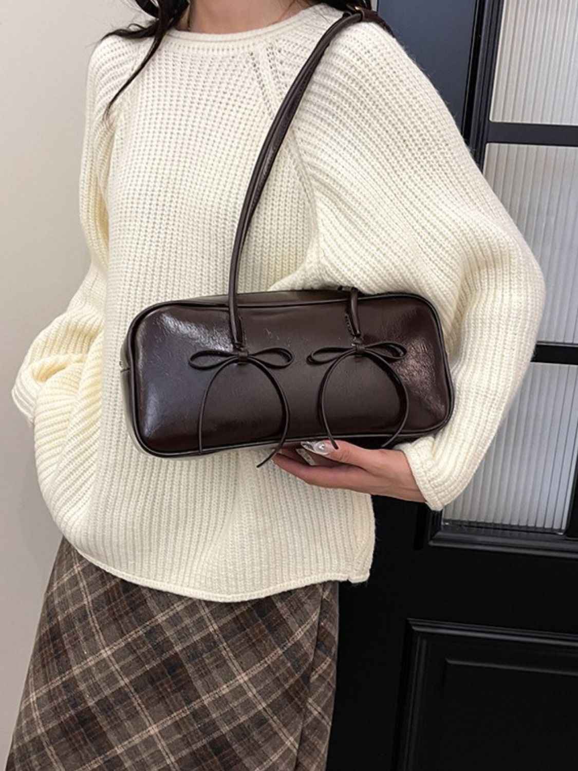 Bow Trim Shoulder Bag