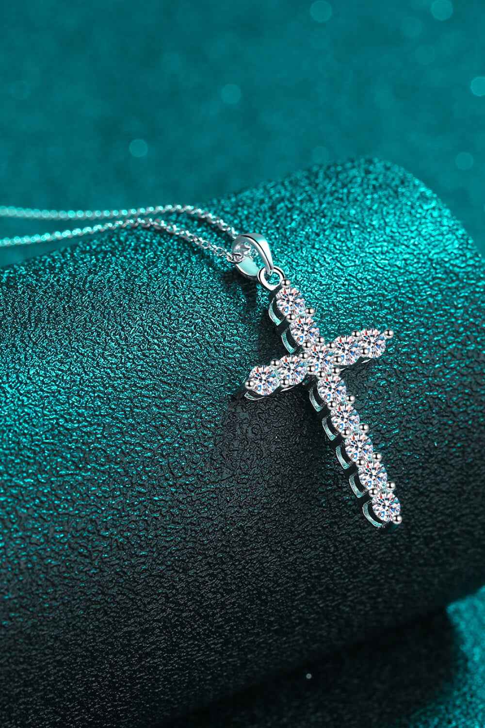 Moissanite Cross Pendant Necklace