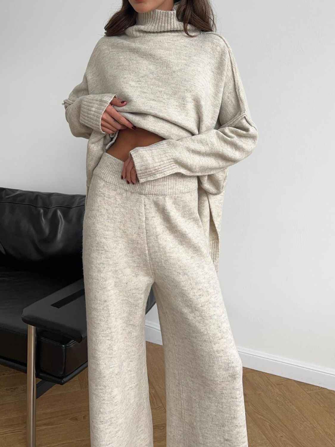 Turtleneck Top and Pants Sweater