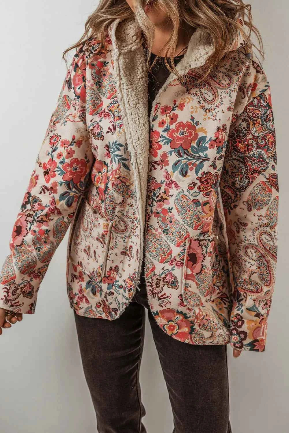 Printed Long Hooded Jacket