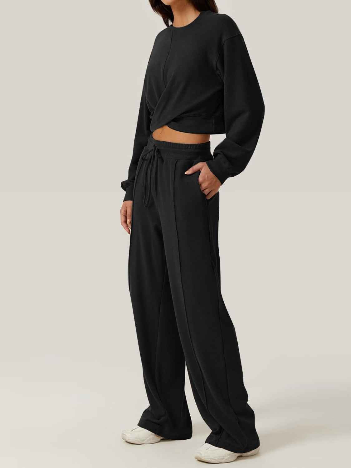 Crisscross Top Drawstring Pants