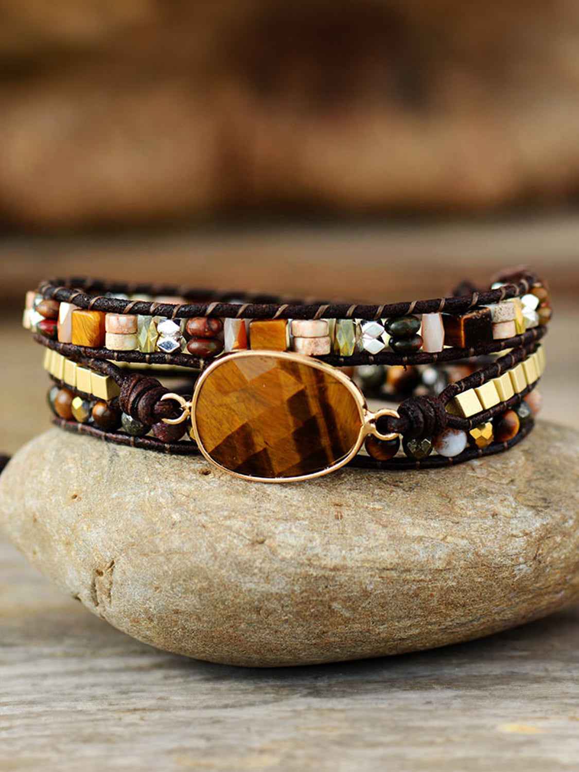 Geometrical Triple-Layer Bracelet