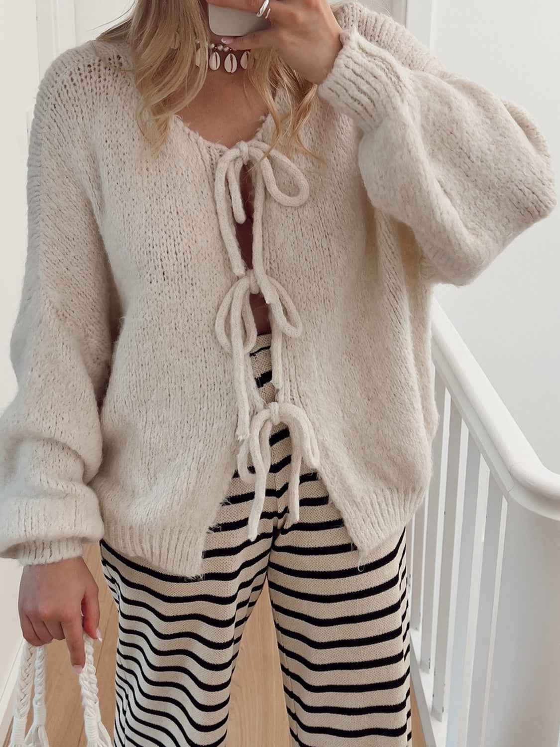 Tied Shoulder Cardigan