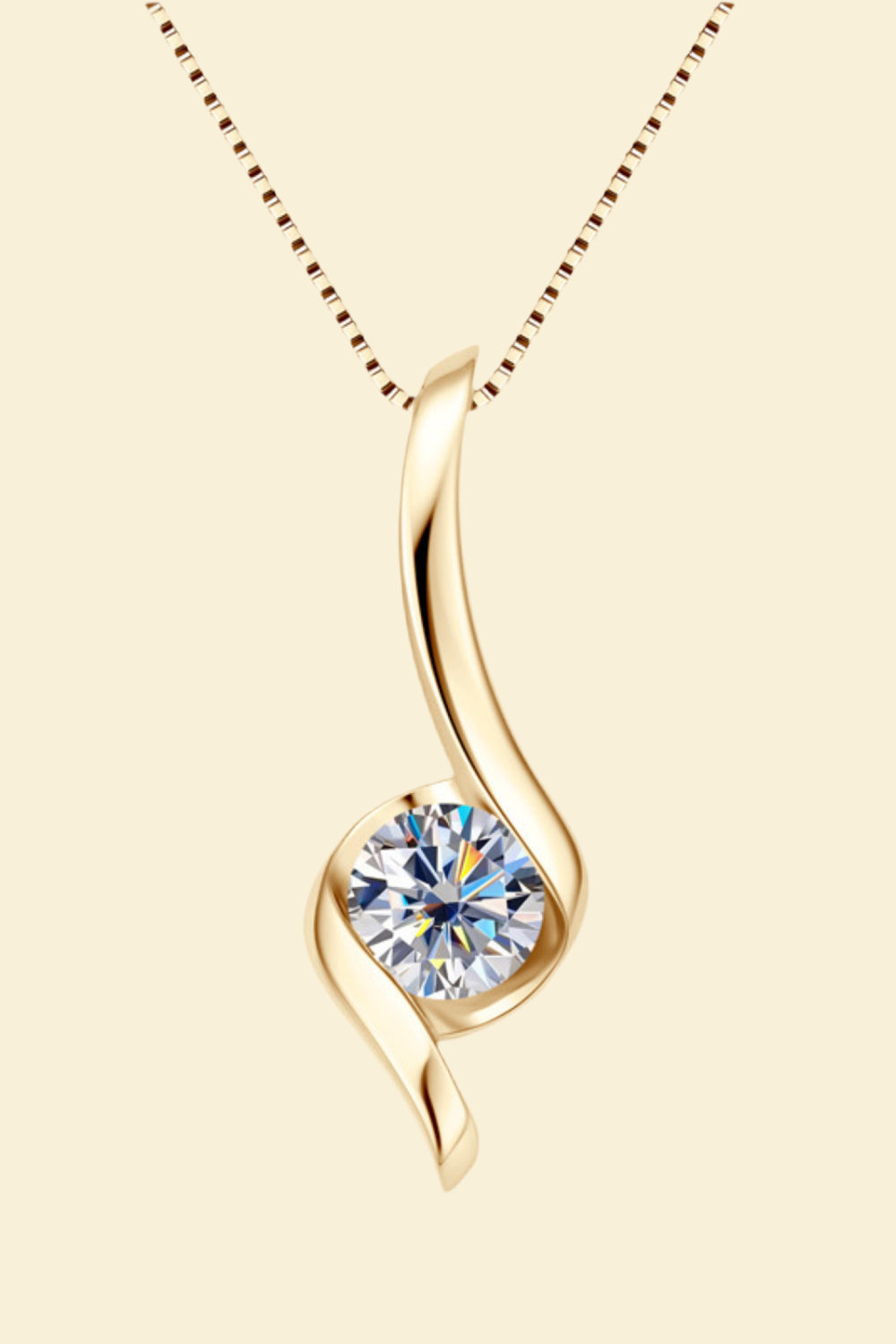 1 Carat Moissanite 925 Sterling Silver Necklace