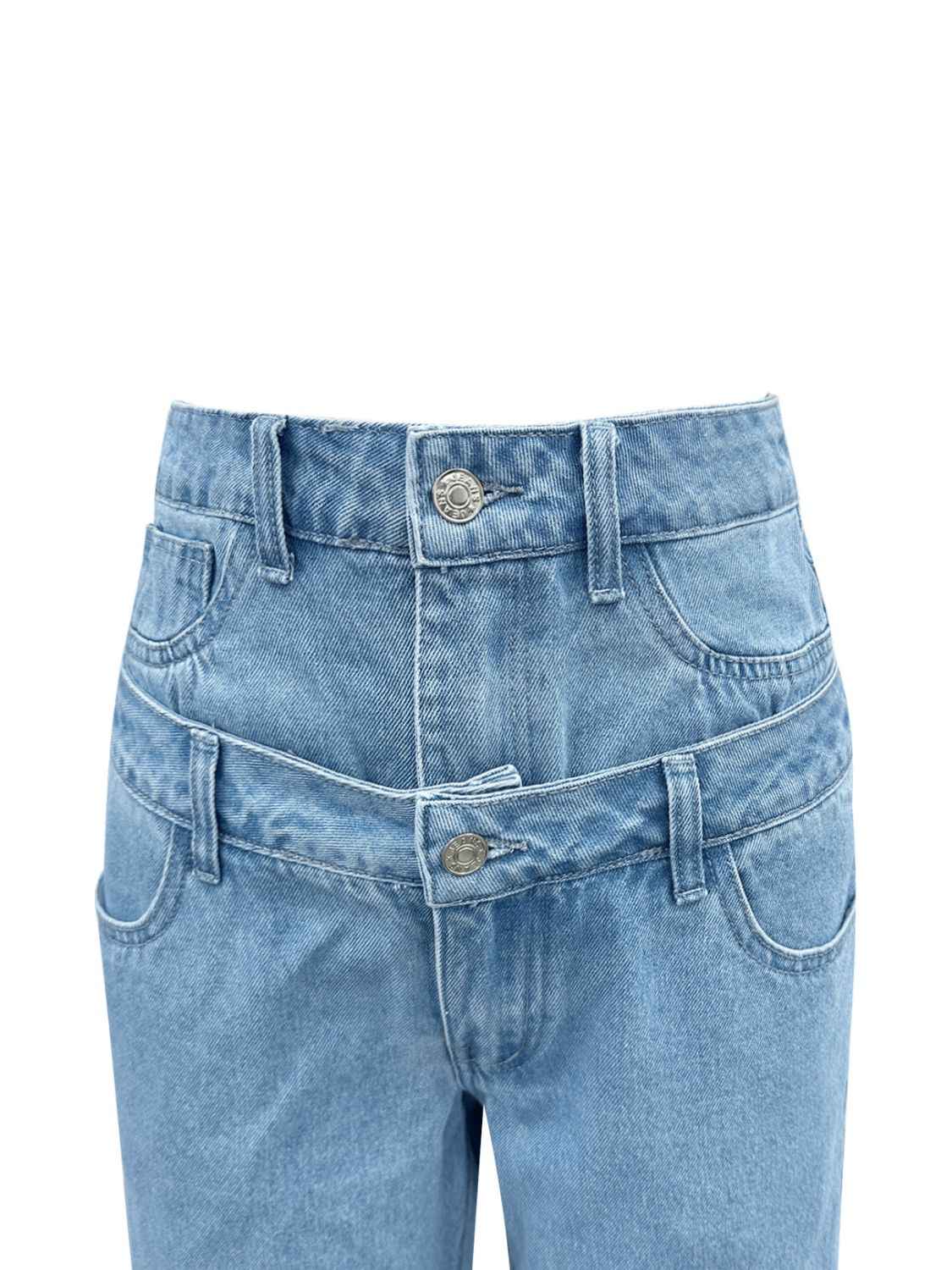 Unique Pattern High Waist Jeans