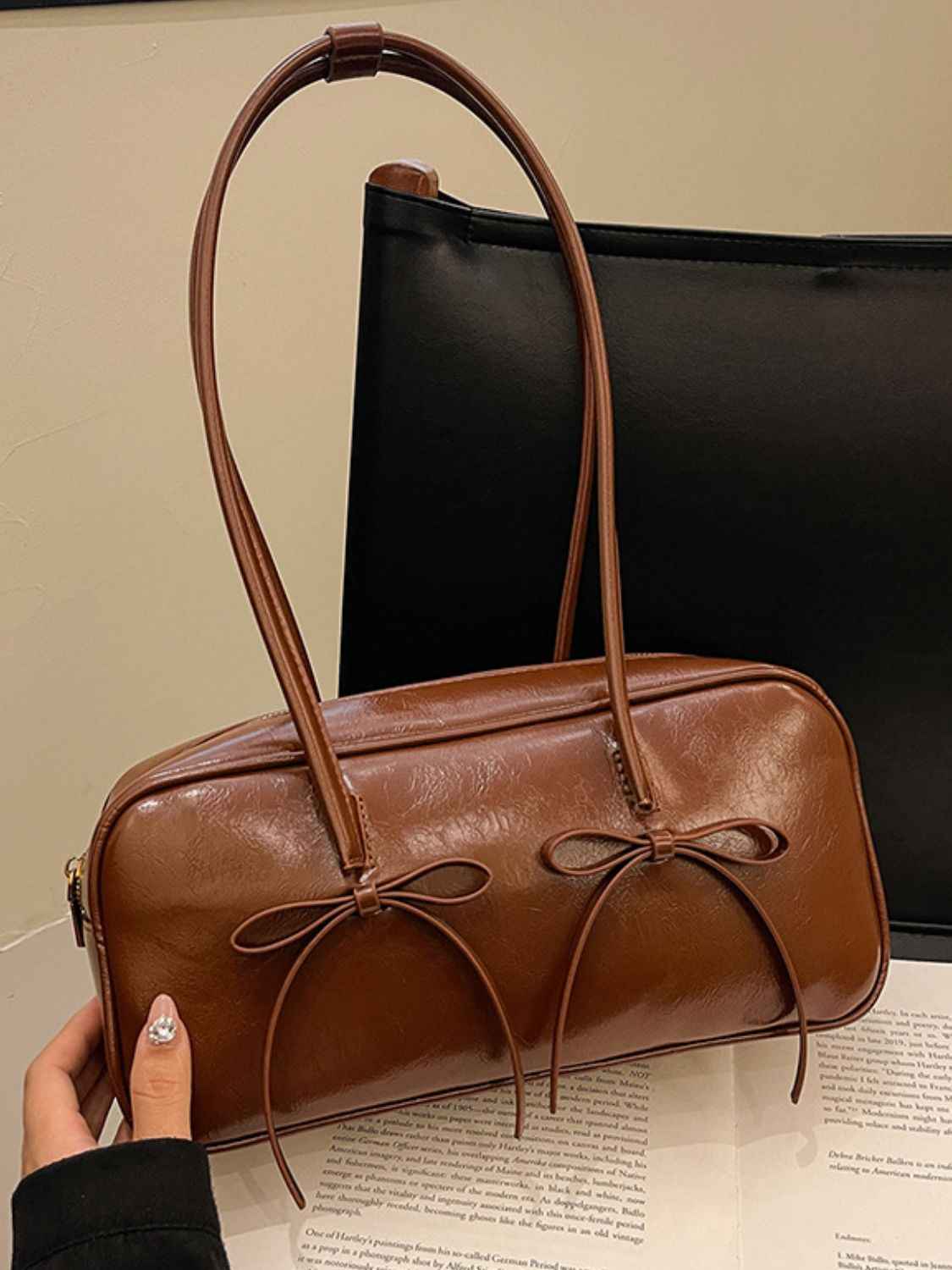 Bow Trim Shoulder Bag