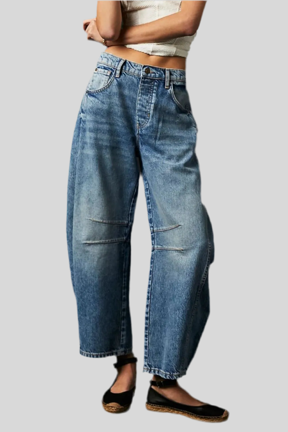 Wide Leg Pockets Jeans
