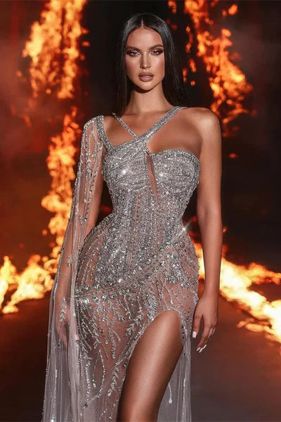 Sparkle Silver Prom Dresses