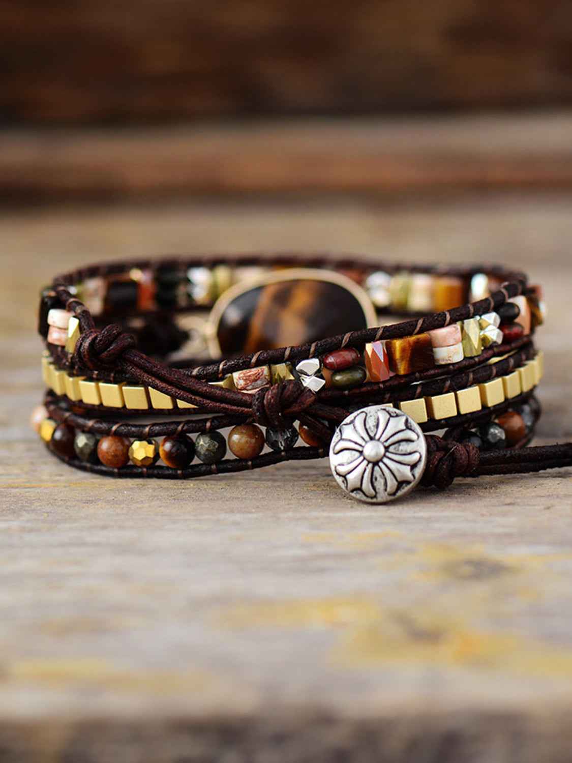 Geometrical Triple-Layer Bracelet