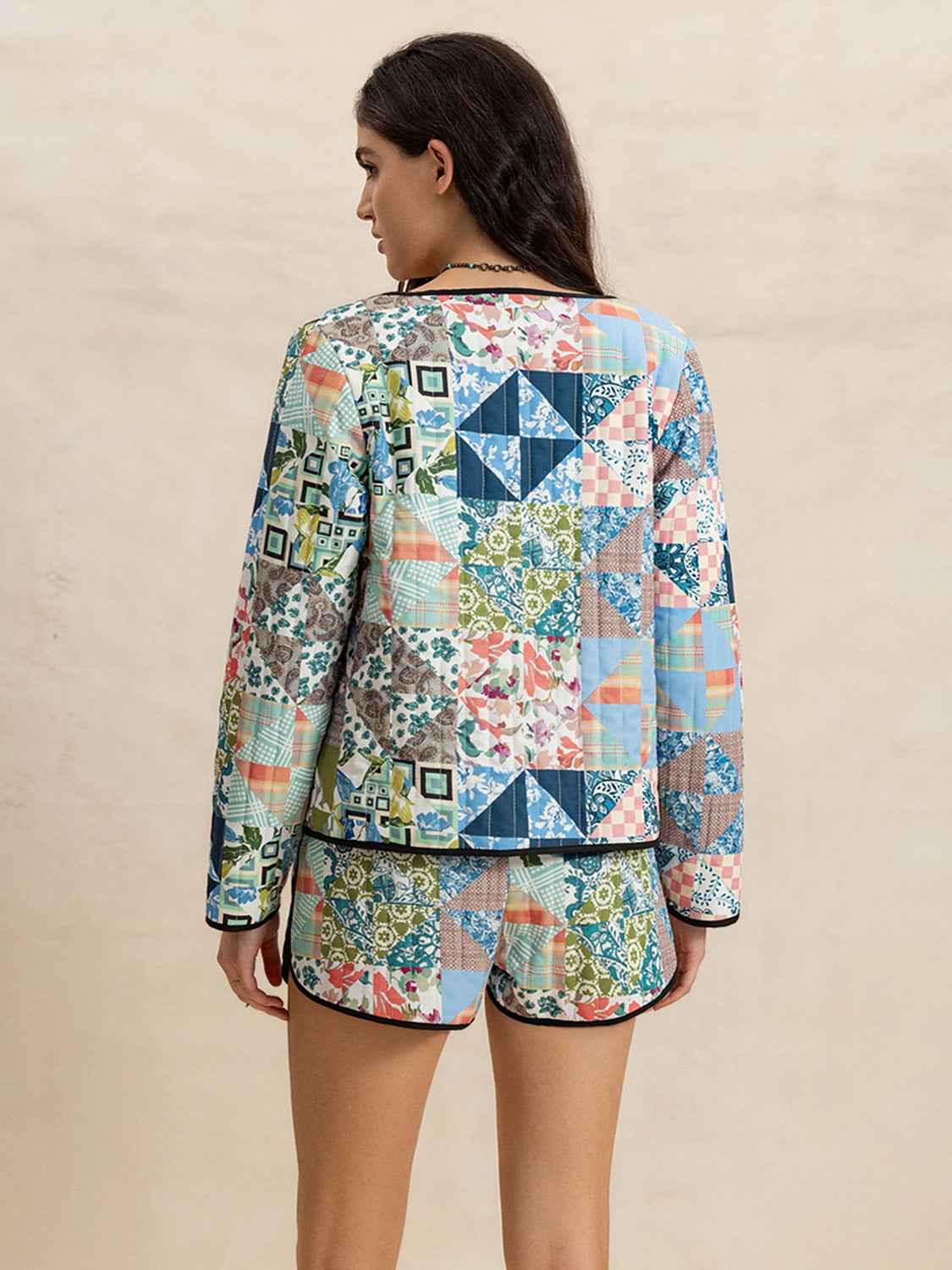 Printed Outerwear Shorts Set