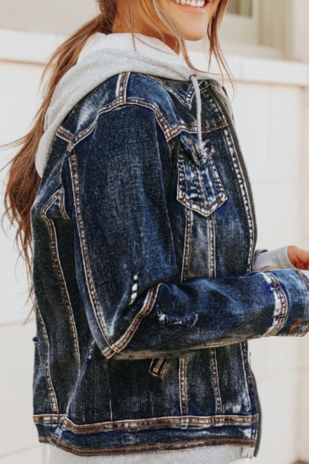 Zip-Up Denim Jacket