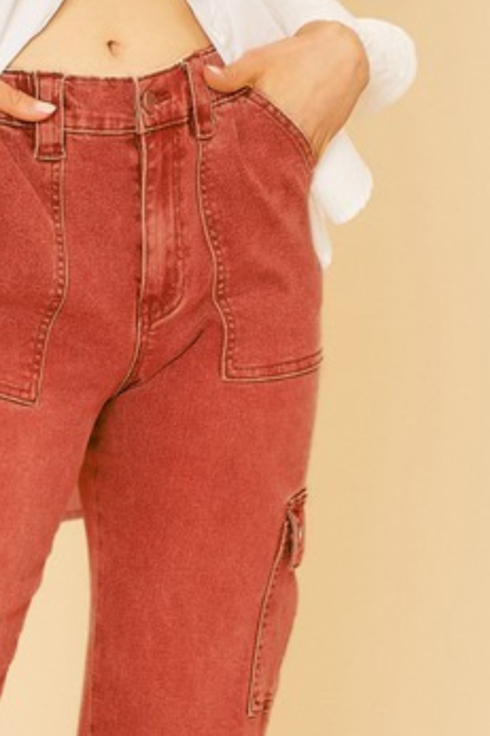 Straight Jeans Cargo Pockets