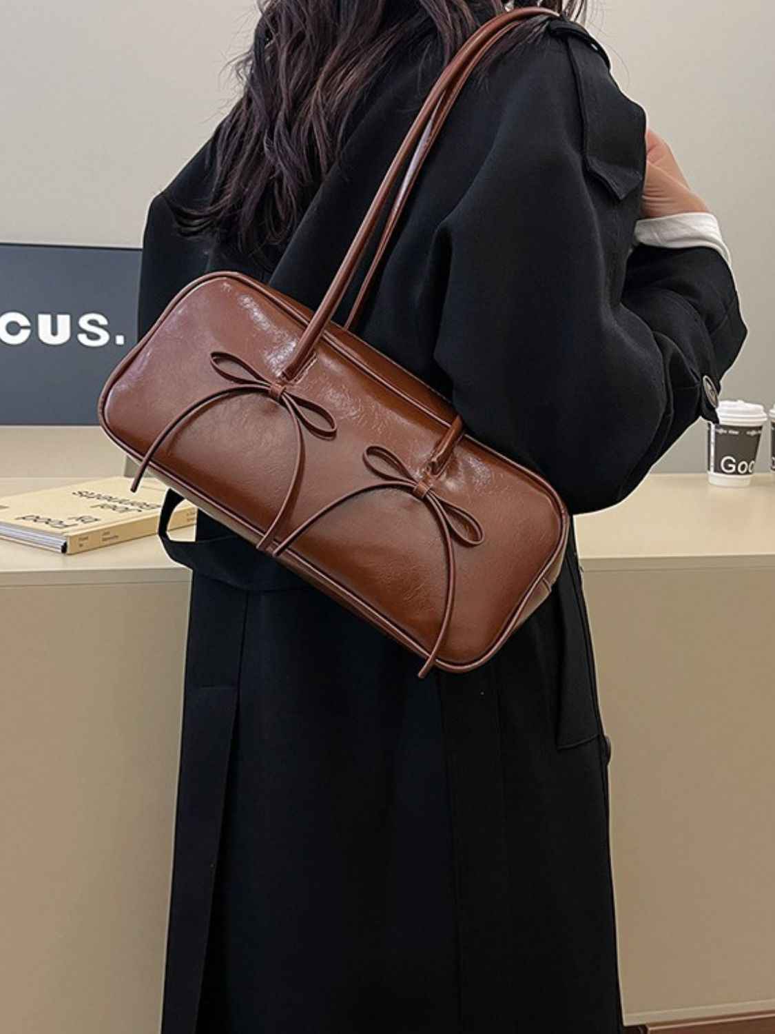 Bow Trim Shoulder Bag