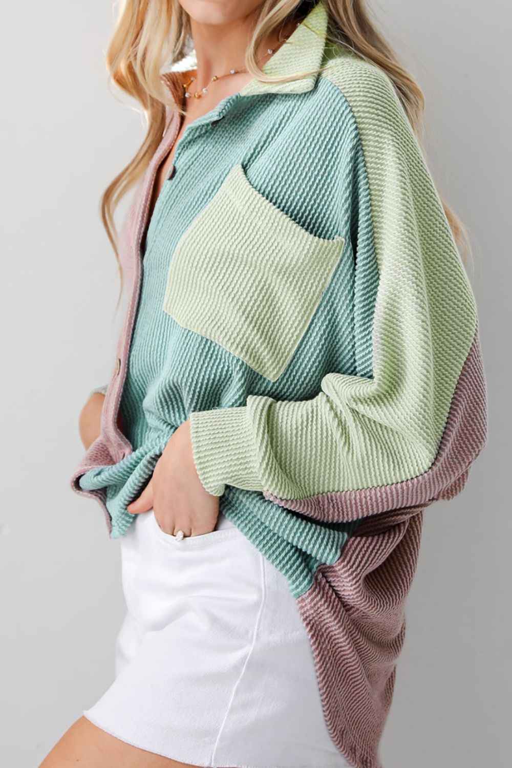 Corded Button Up Shacket
