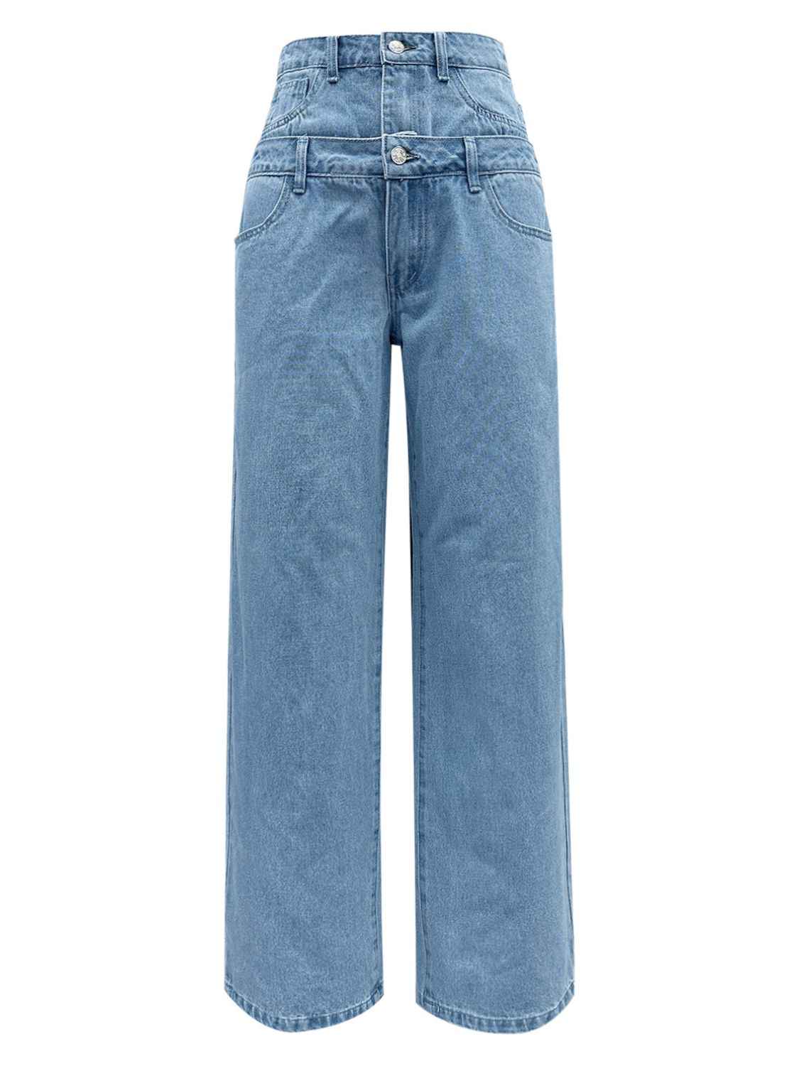 Unique Pattern High Waist Jeans