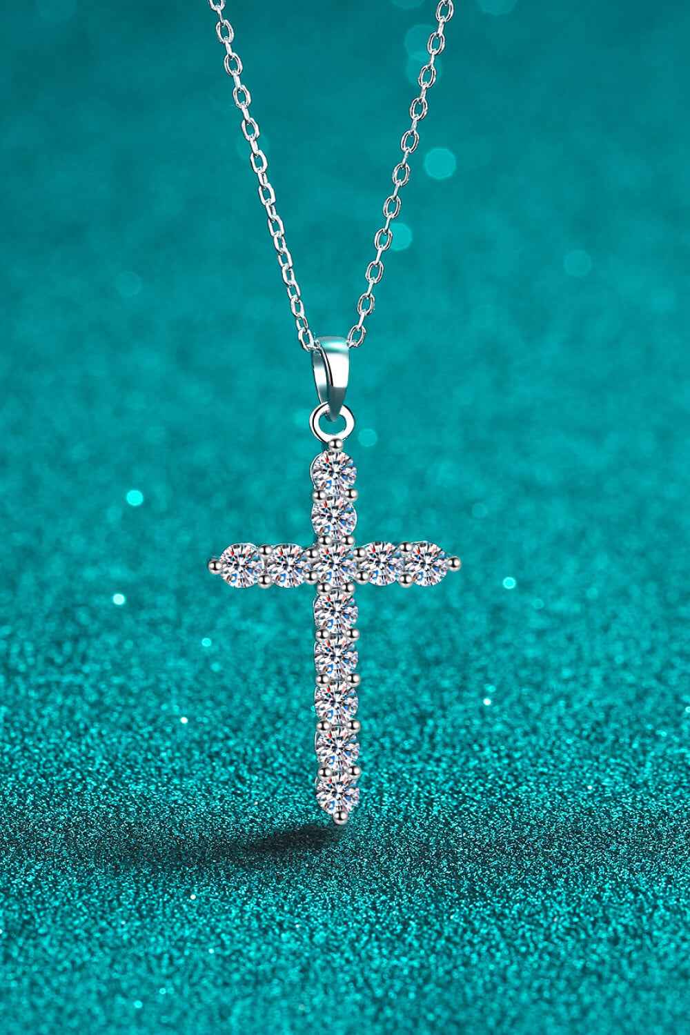 Moissanite Cross Pendant Necklace