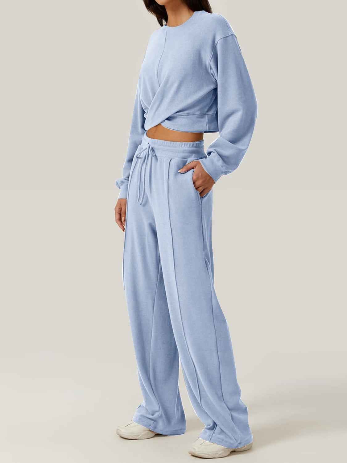 Crisscross Top Drawstring Pants