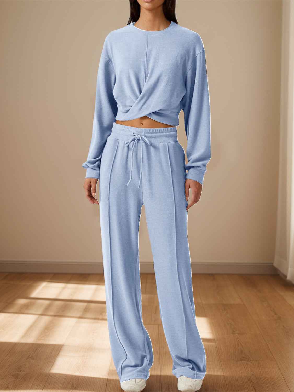 Crisscross Top Drawstring Pants