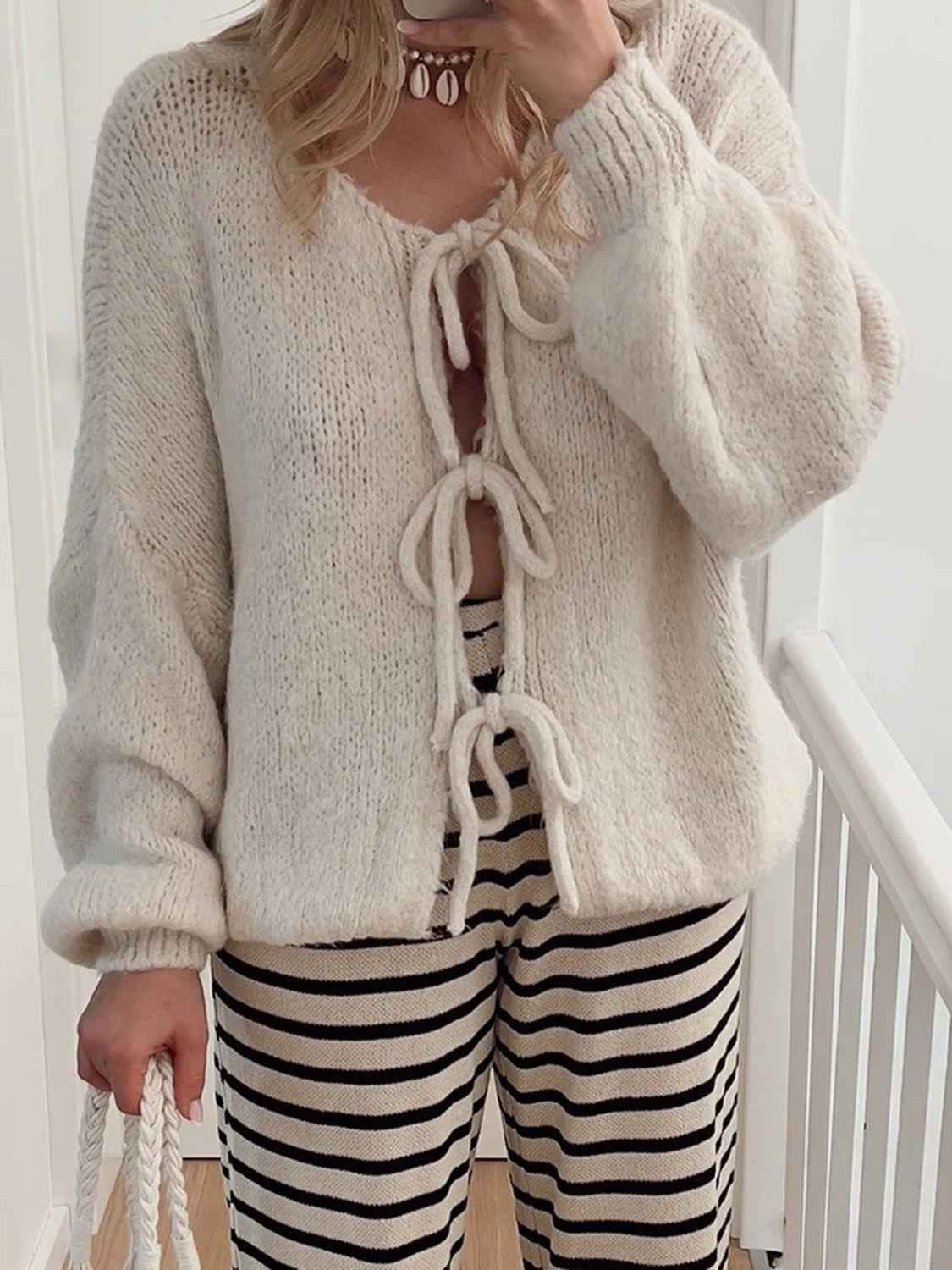 Tied Shoulder Cardigan