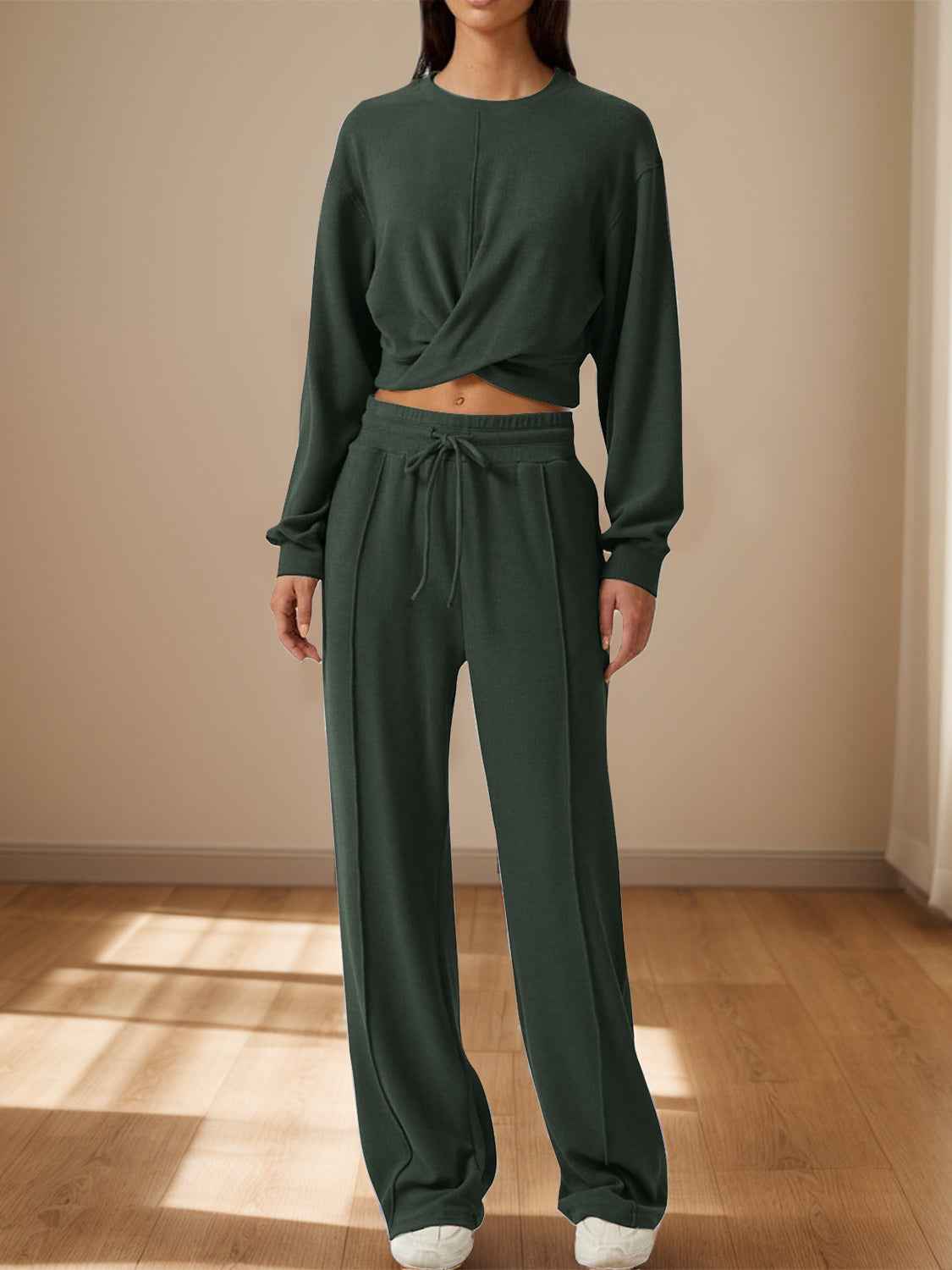 Crisscross Top Drawstring Pants