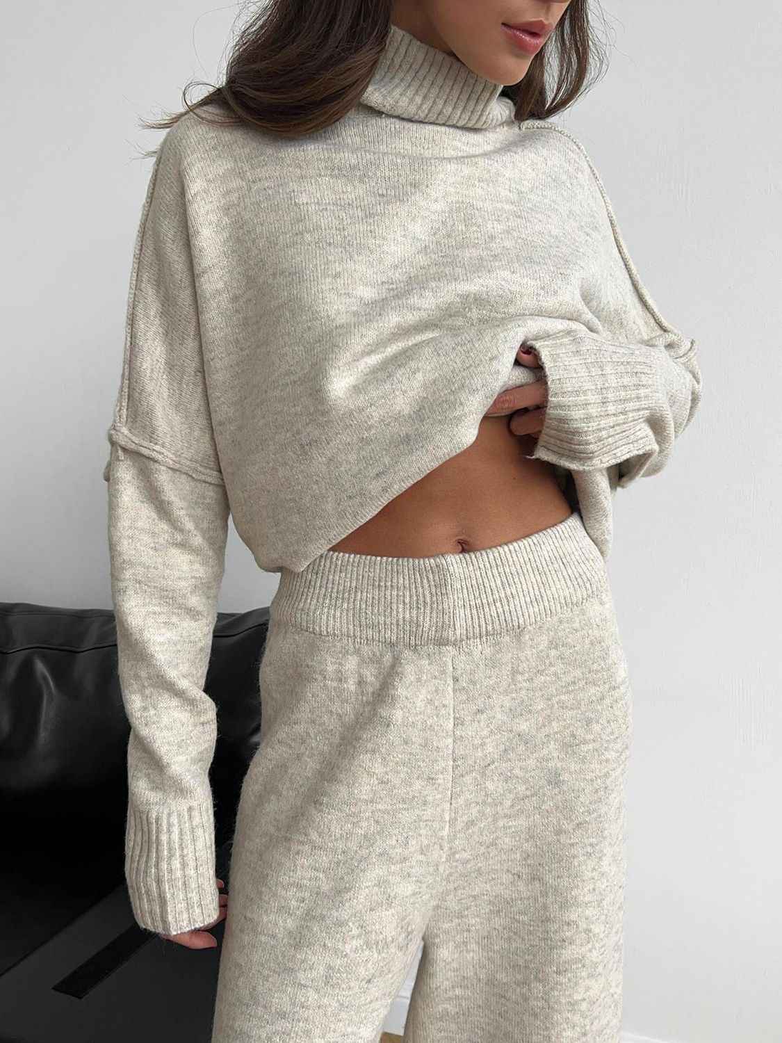 Turtleneck Top and Pants Sweater