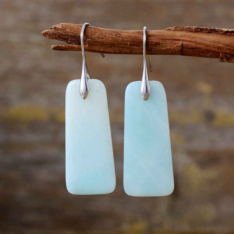 Natural Stone Geometric Earrings