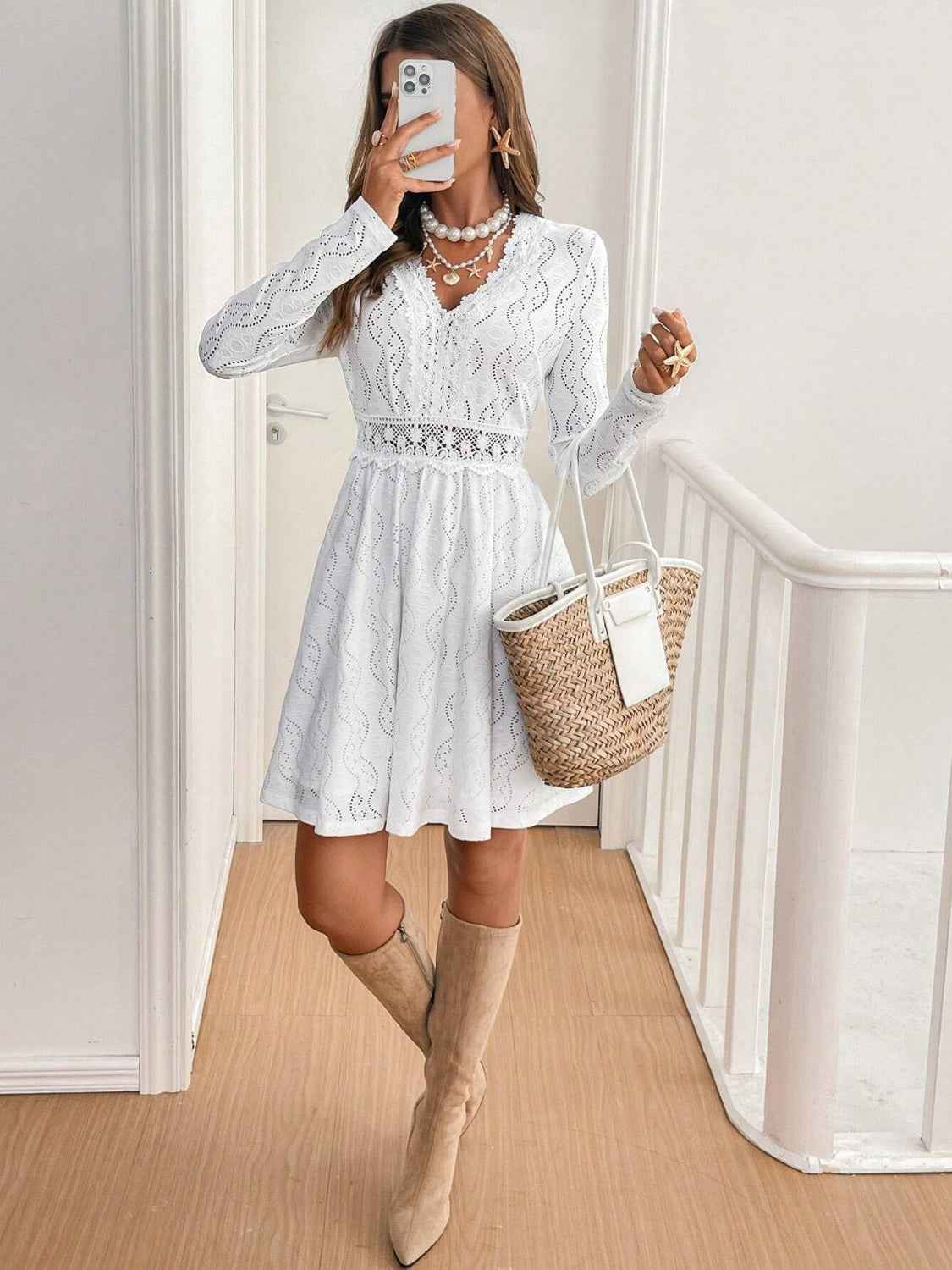 Lace Detail Mini Dress