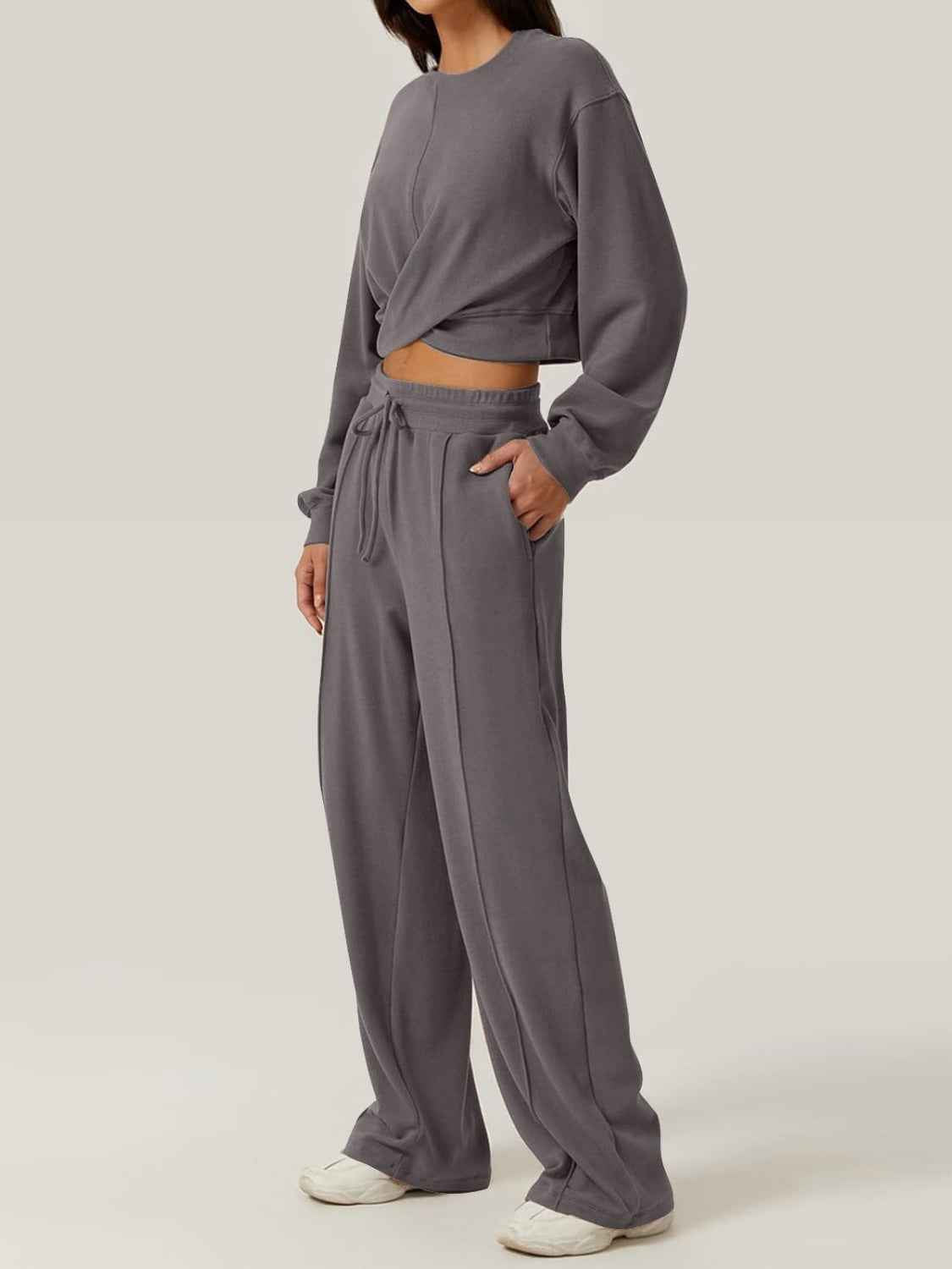 Crisscross Top Drawstring Pants