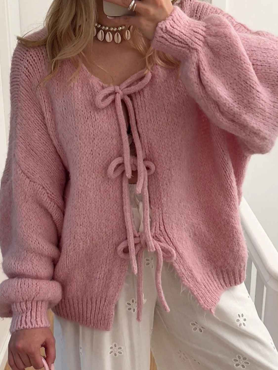 Tied Shoulder Cardigan