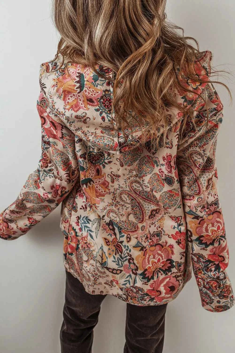 Printed Long Hooded Jacket
