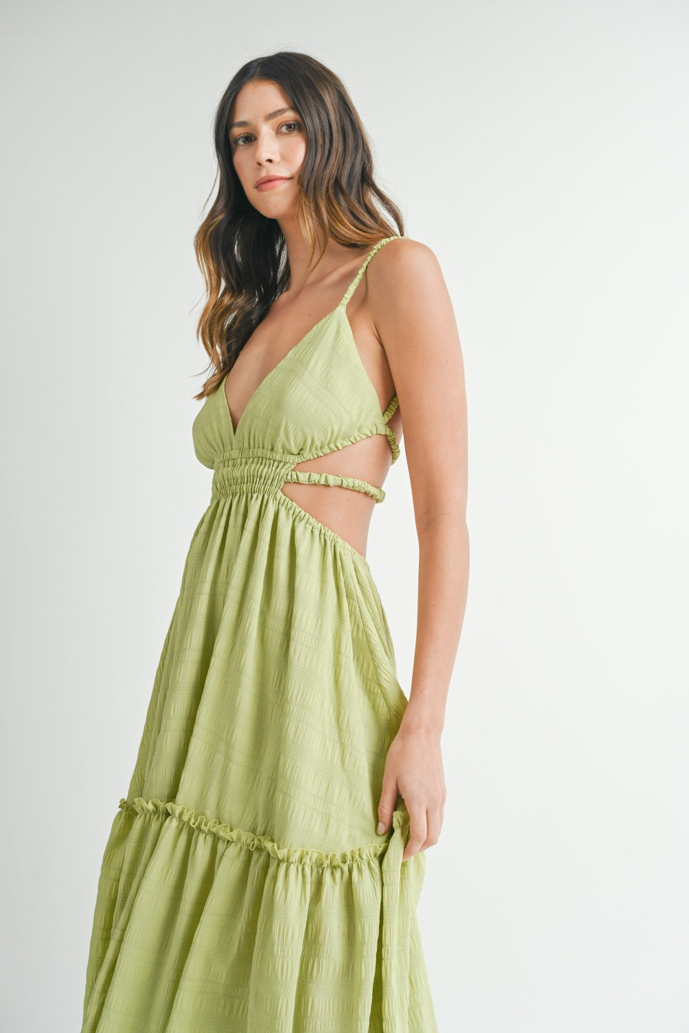 Cutout Waist Backless Maxi Dress - HOORR