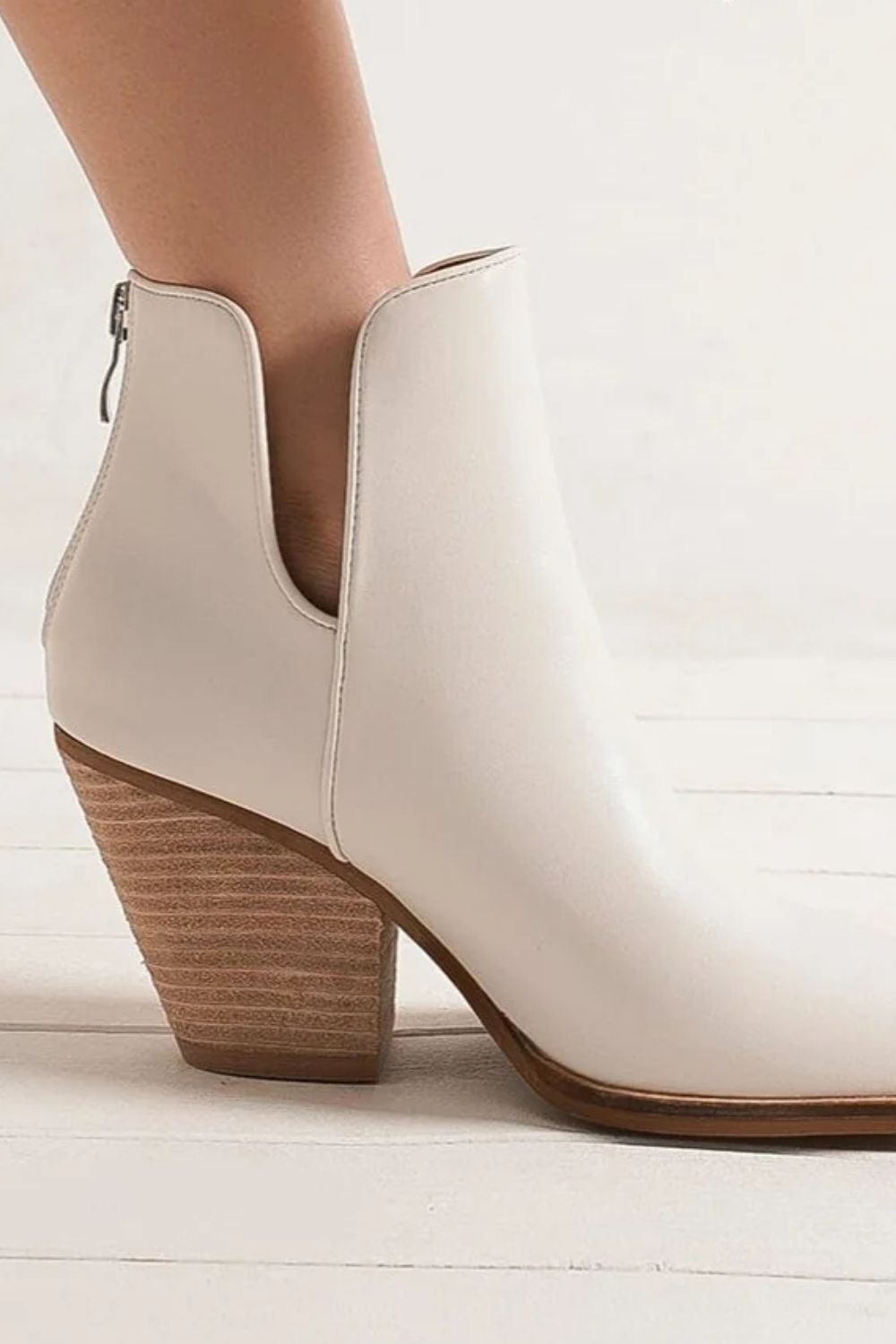 Pointed Block Heel Ankle Boots