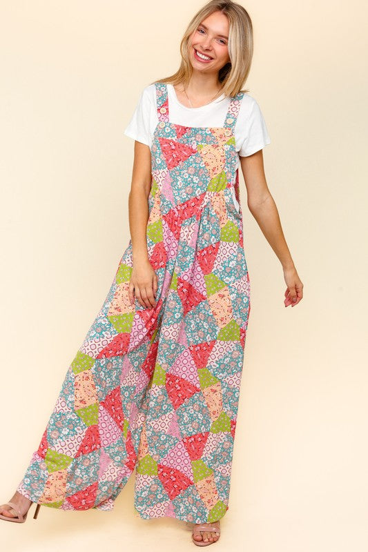 Printed Overalls with Pockets