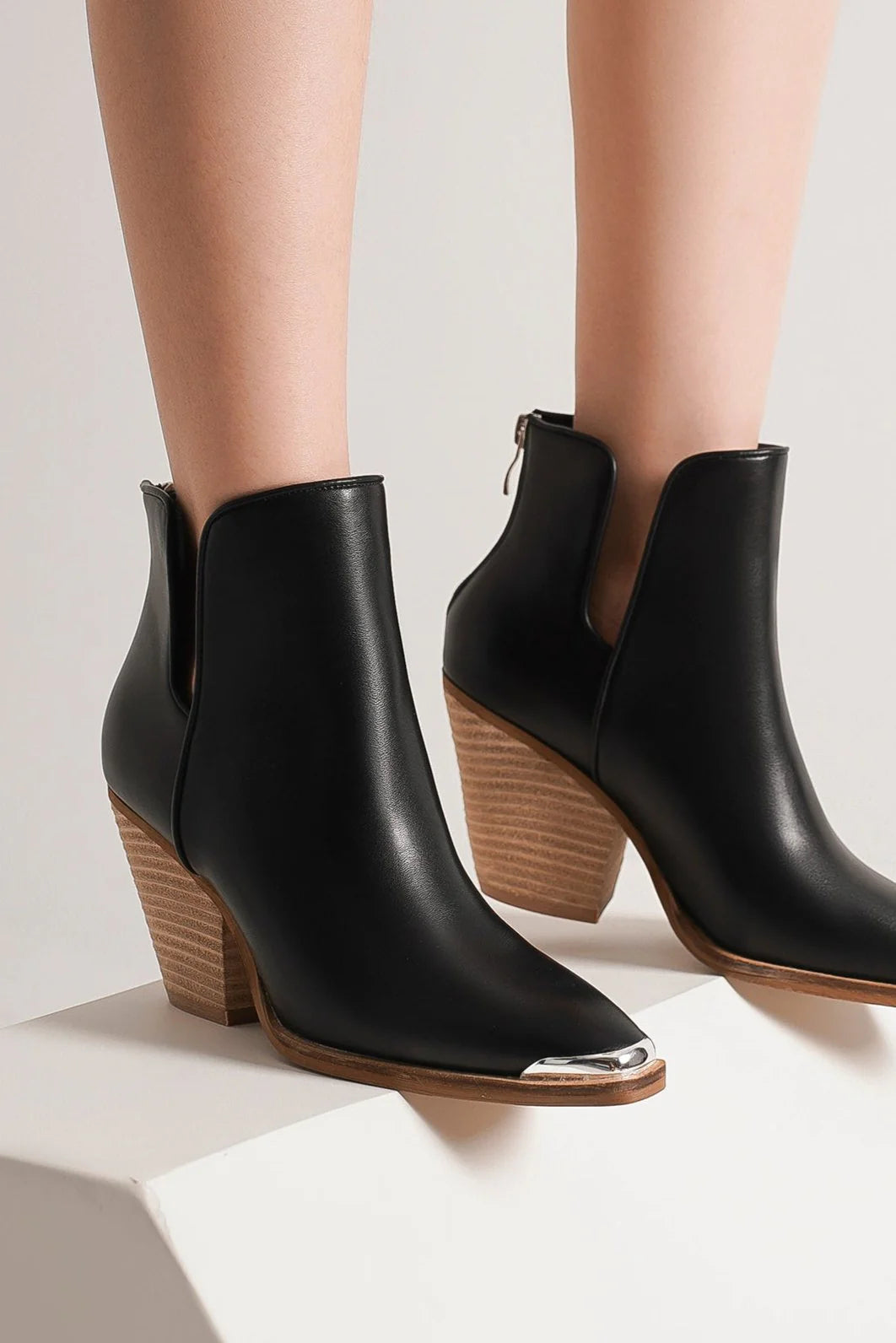 Pointed Metal-Tip Toe Boots