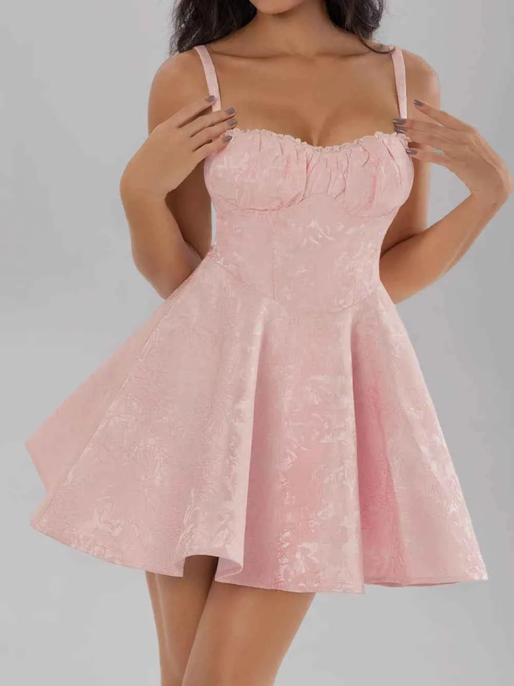 Satin Mini Cami Dress with Bow