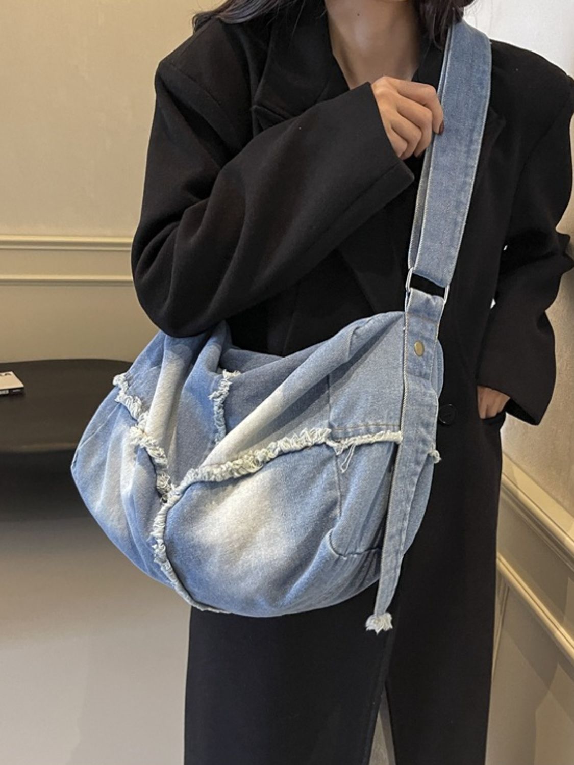 Raw Hem Gradient Crossbody Bag - HOORR